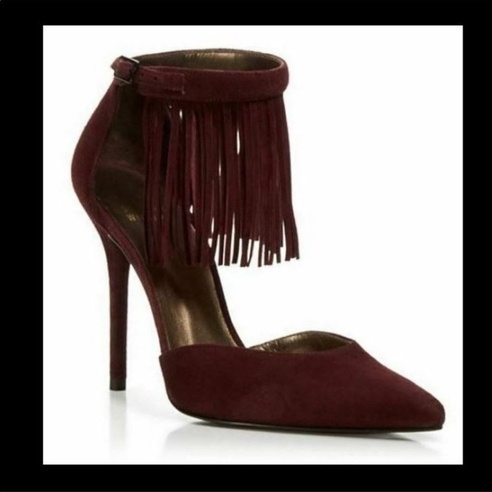 NEW Stuart Weitzman Fringelica Suede Pumps - Picture 3 of 13